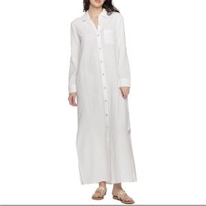 FAHERTY Dune Cotton Gauze White Maxi Dress, NWT